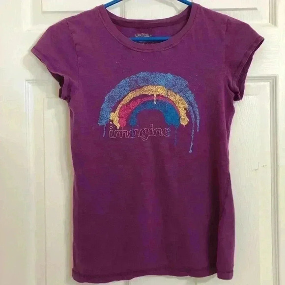 Request Purple Fitted Rainbow T-Shirt  Size Small - Picture 1 of 12